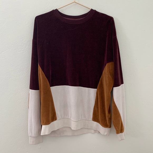 ASOS Color Block Velvet Pullover Sweater - Picture 5 of 7